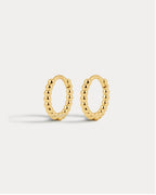 Mini Continuous Beaded Huggies- Gold