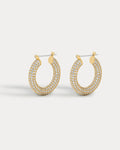 Pave Baby Amalfi Hoops- Gold (Ships Mid June)