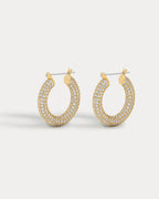Pave Baby Amalfi Hoops- Gold (Ships Mid June)