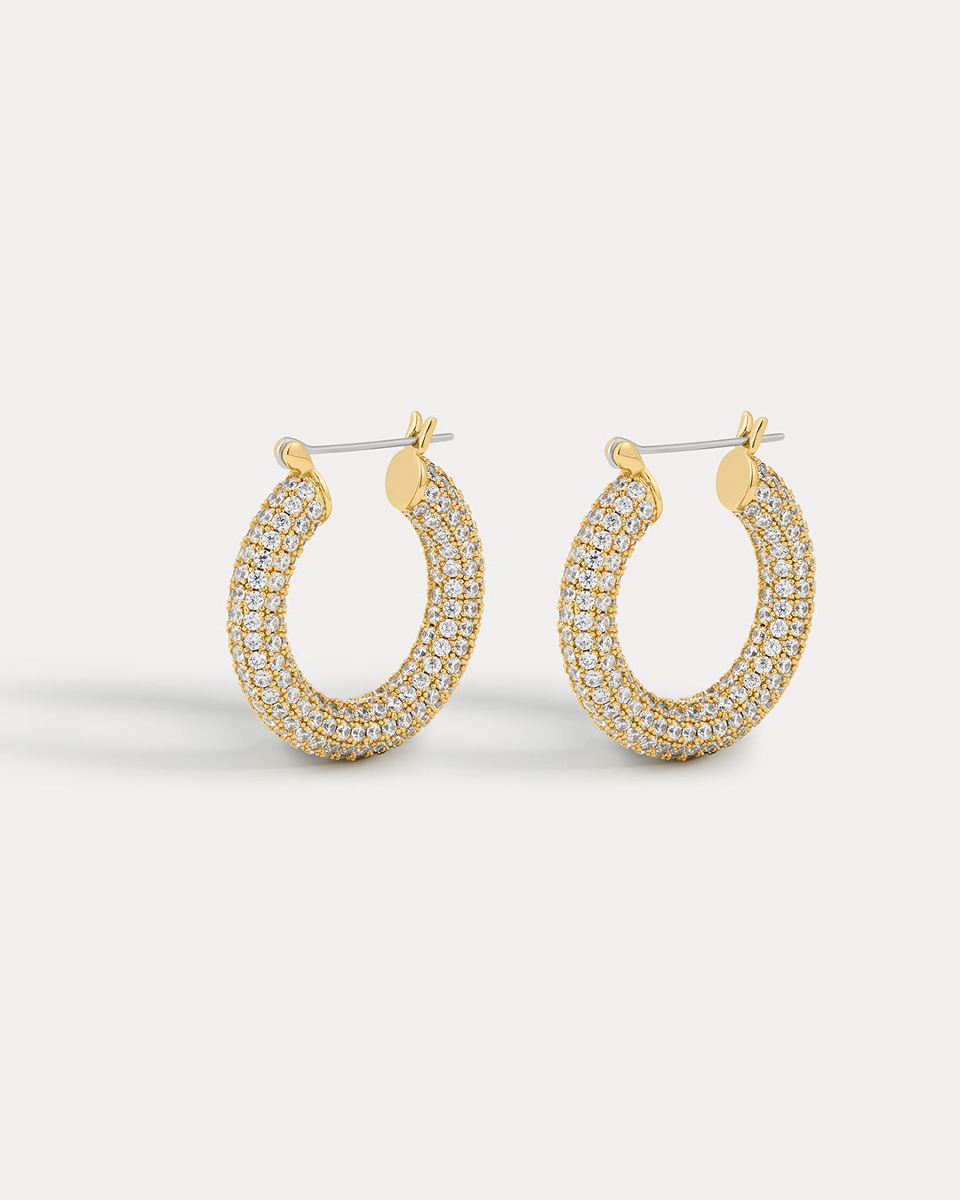 Pave Baby Amalfi Hoops- Gold (Ships Mid June)