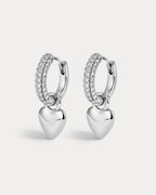 Puffy Heart Huggies- Silver