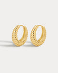 Ridged Marbella Hoops- Gold
