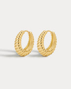 Ridged Marbella Hoops- Gold