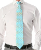 Cow Aqua Necktie with Handkerchief Set