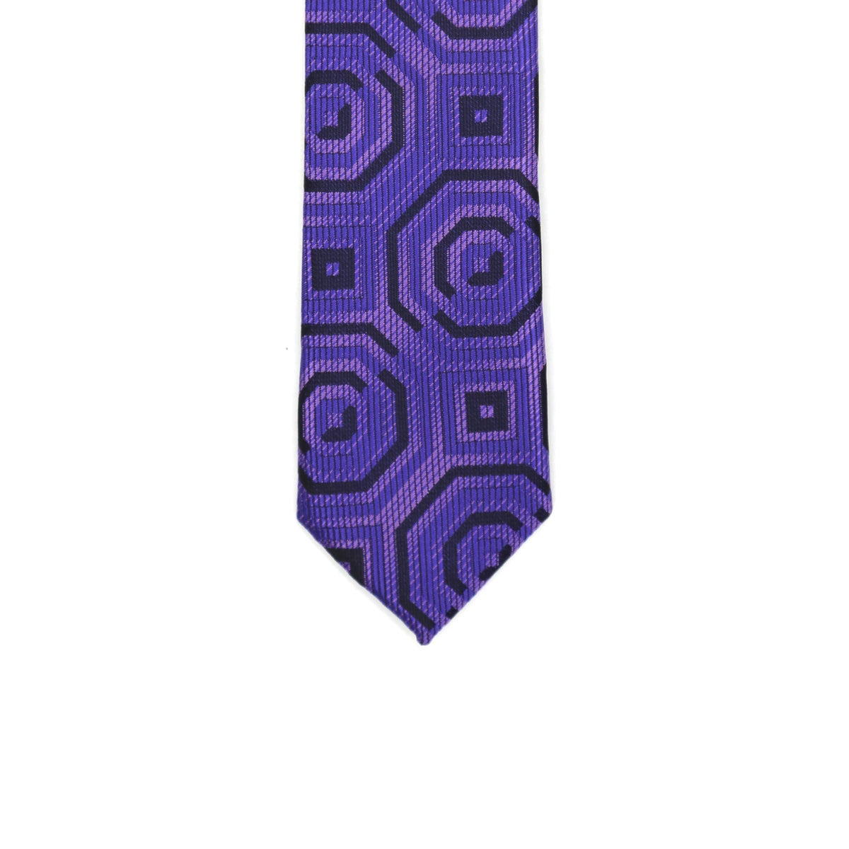 Super Skinny Retro Geometric Purple Slim Tie