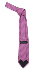 Microfiber Lavender Striped Tie and Hankie Set