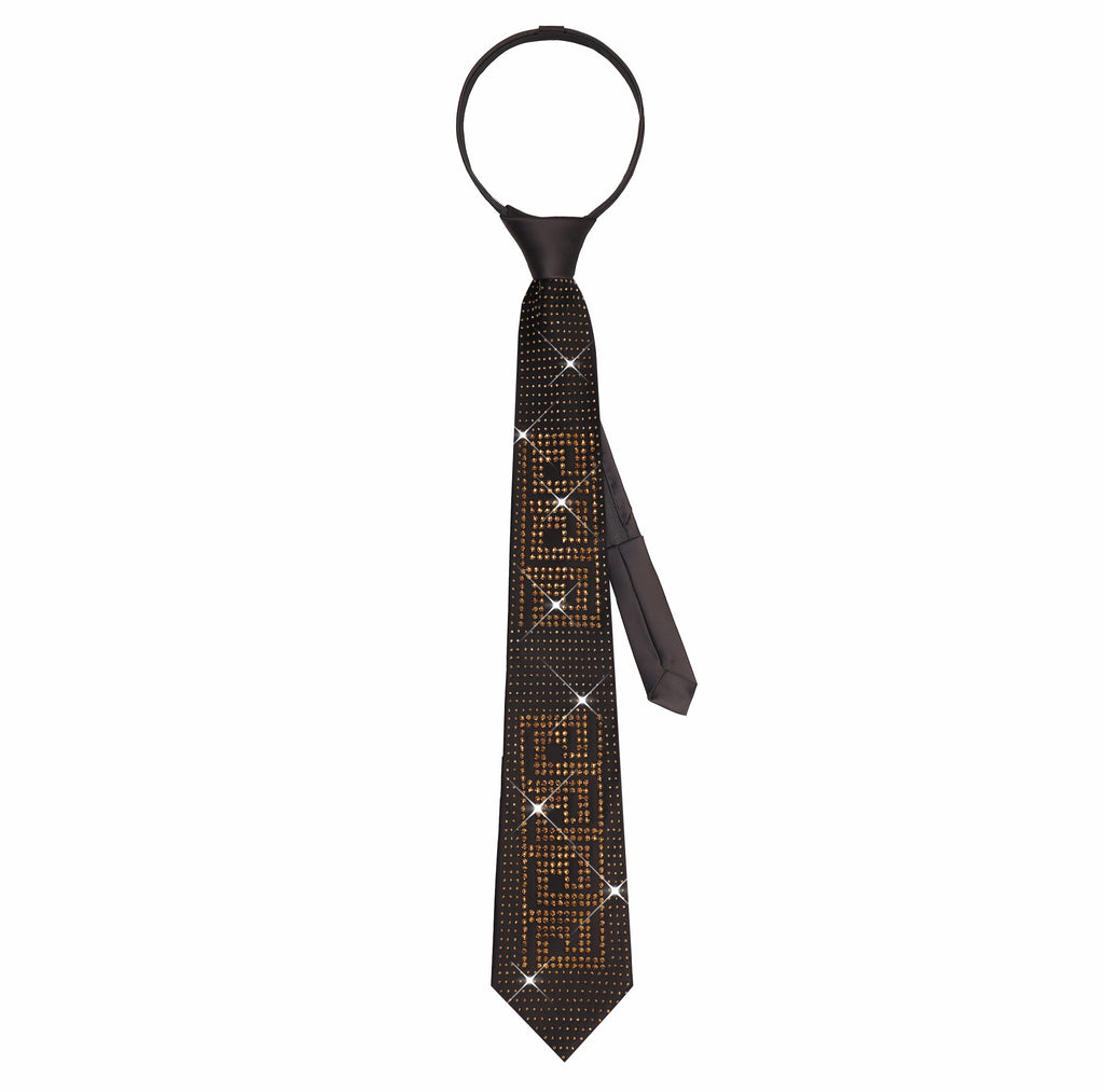 Barocco Radiance Knot Men's Crystal Tie - Black/Gold
