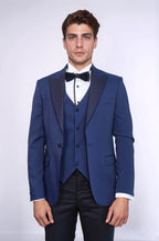 Dot-Patterned Navy Tuxedo - Wessi