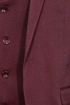 Patterned Claret Red Vested Suit- Wessi