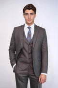 Striped Brown Vested Suit | Wessi