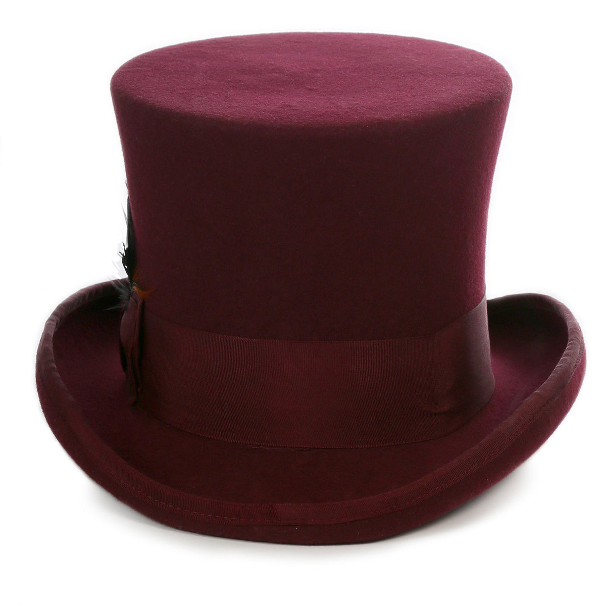 Burgundy Wool Felt Top Hat for Men & Women | Ferrecci