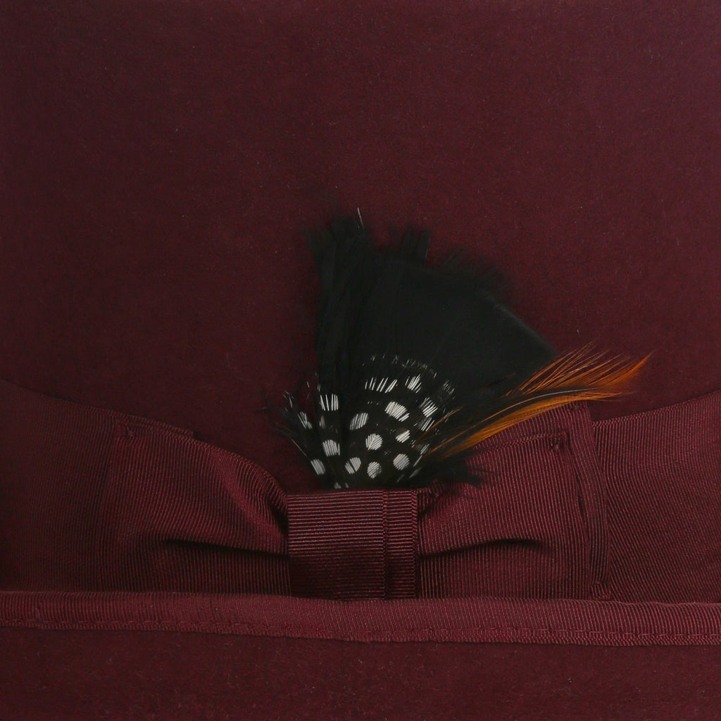 Burgundy Wool Felt Top Hat for Men & Women | Ferrecci