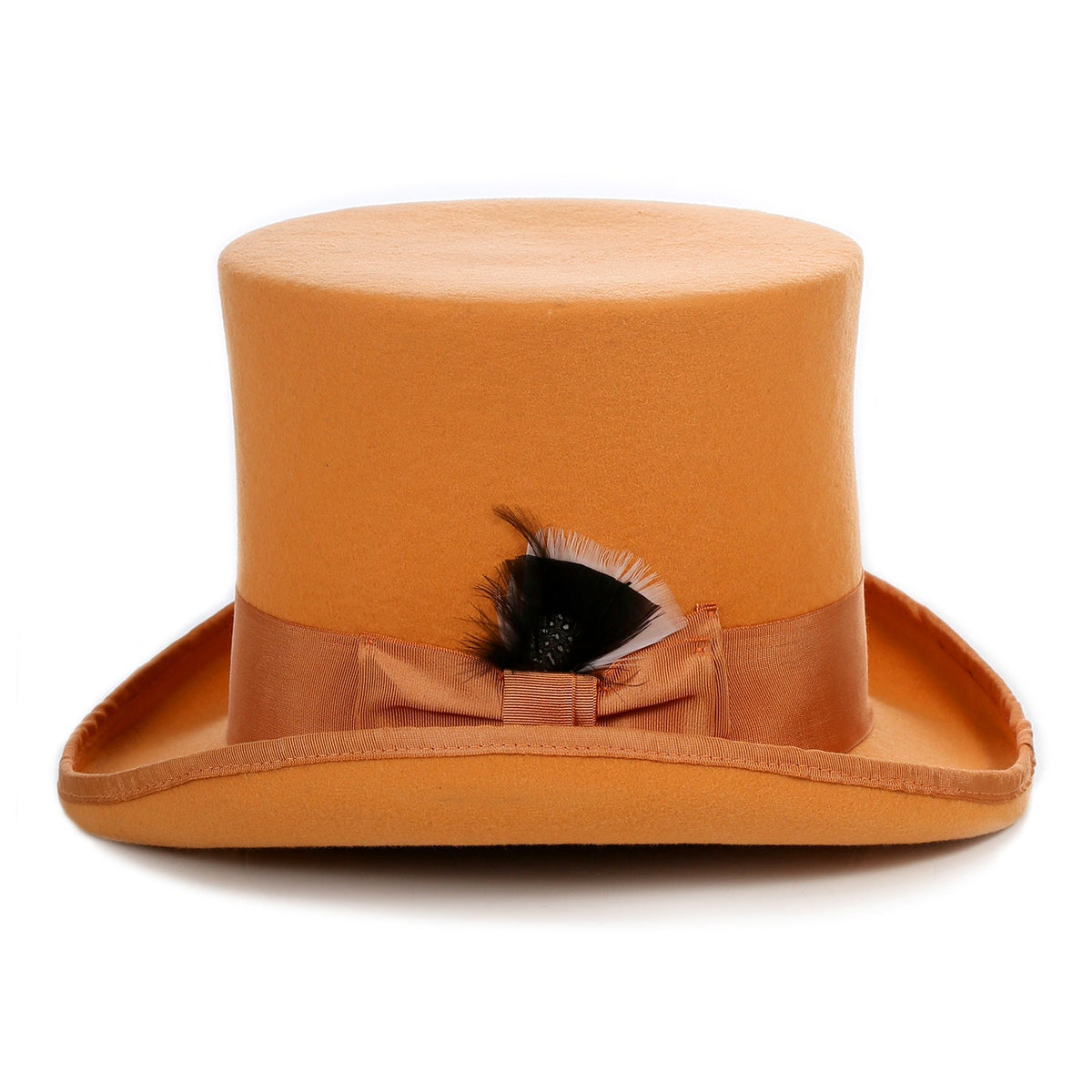 Orange Wool Felt Top Hat for Men & Women | Ferrecci