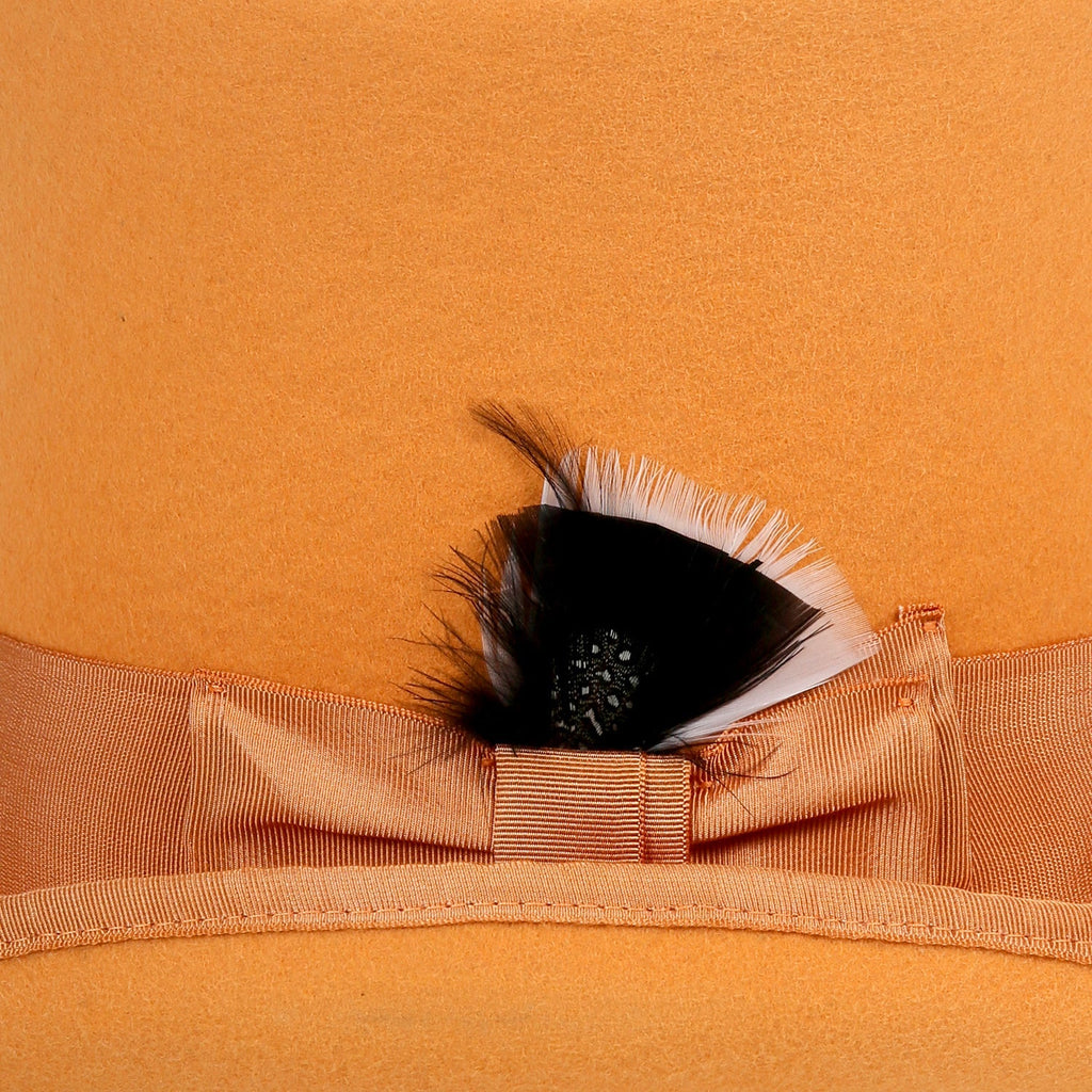 Orange Wool Felt Top Hat for Men & Women | Ferrecci
