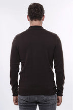 Half Turtleneck Brown Knitwear Sweater - Wessi