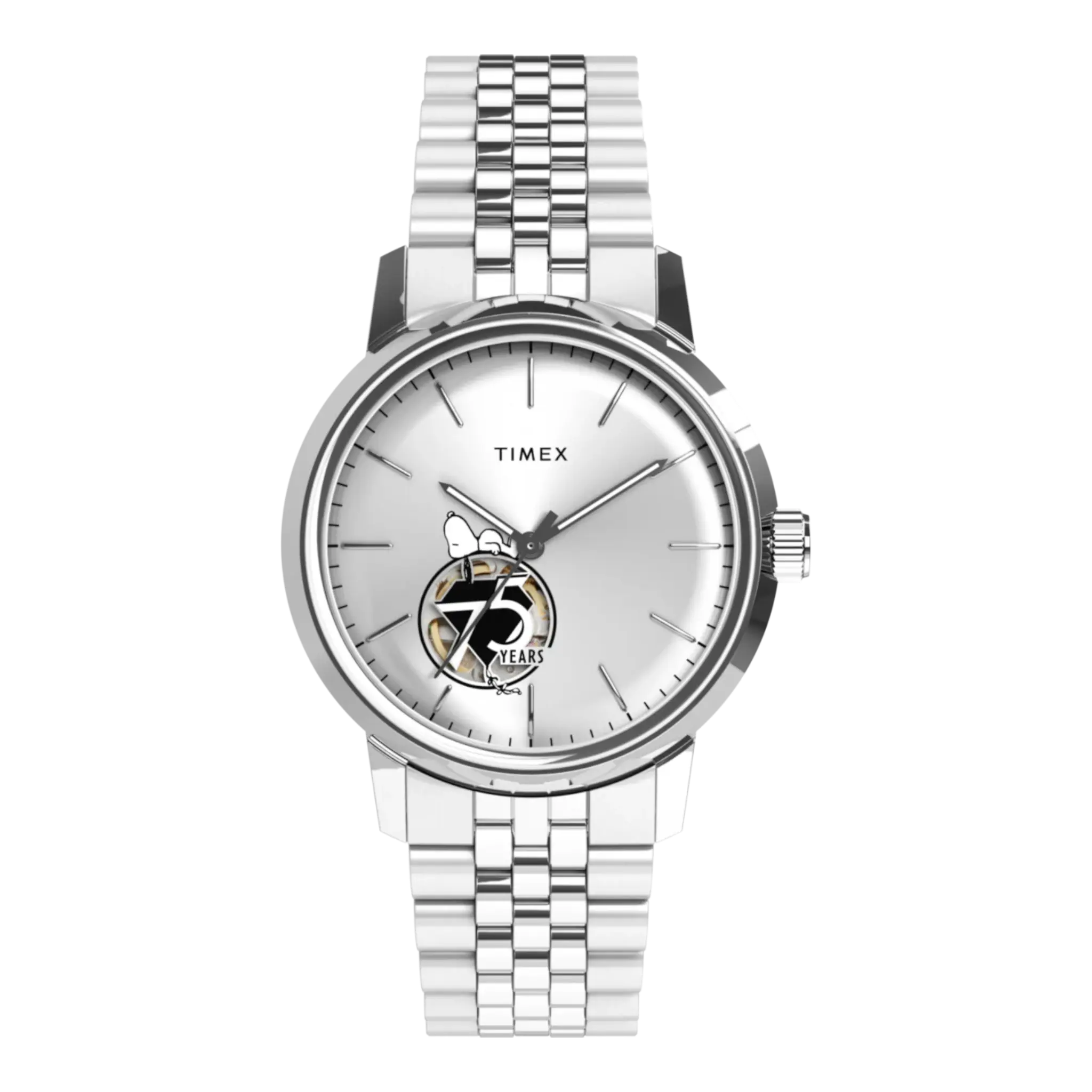 Timex x Peanuts Marlin Automatic 75th Anniversary Watch — 40mm Stainless Steel Bracelet