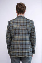 Patterned Checked Slim Fit Anthracite Men Suit - Wessi