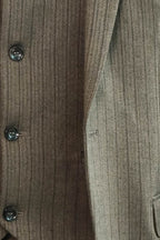 Striped Slim Fit Brown Men Suit - Wessi