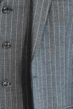 Striped Slim Fit Antracite Men Suit - Wessi