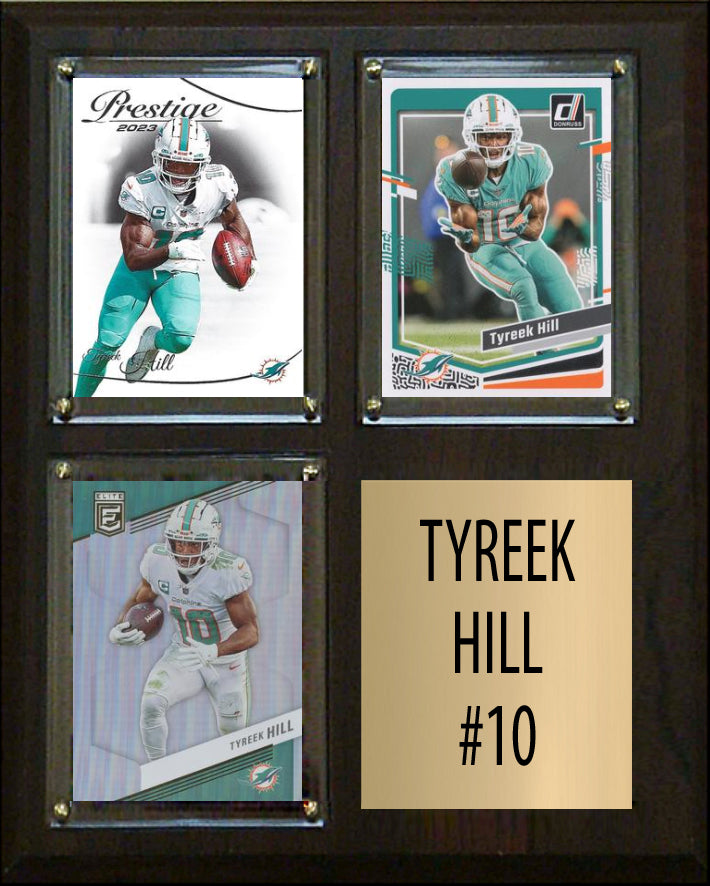 Tyreek Hill 3 Card Plaque Donruss Fleer Topps 2025 2024 Miami Dolphins