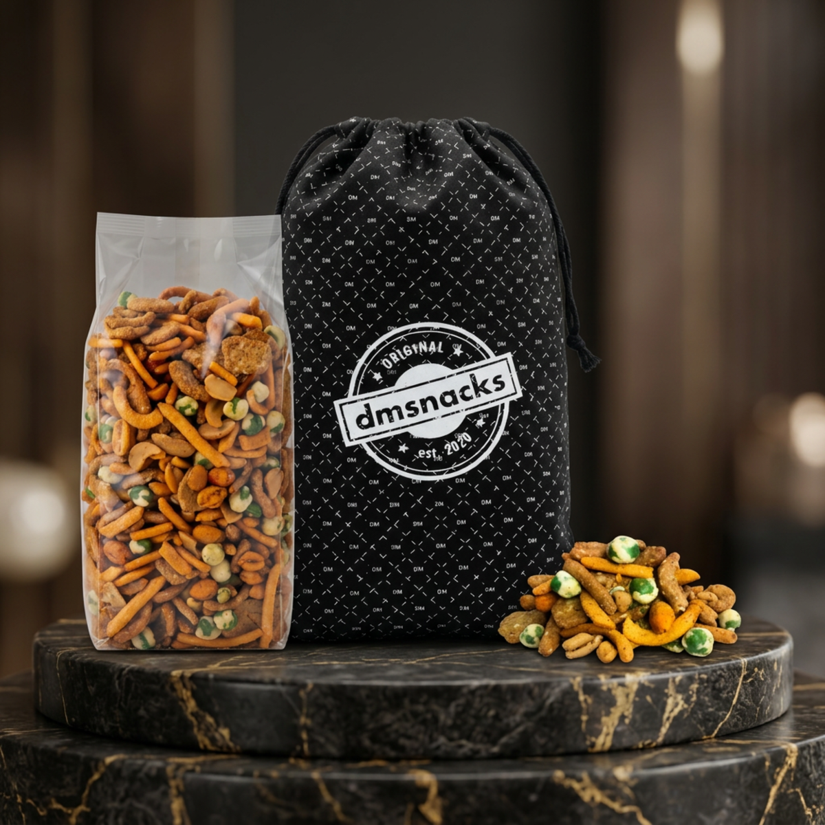 Taproom Spicy Nut Mix – 1 Pound Bar Snack Blend in Canvas Gift Bag
