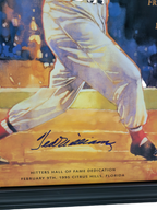 Ted Williams Signed Framed Boston Red Sox Hit List Photo Green Diamond
