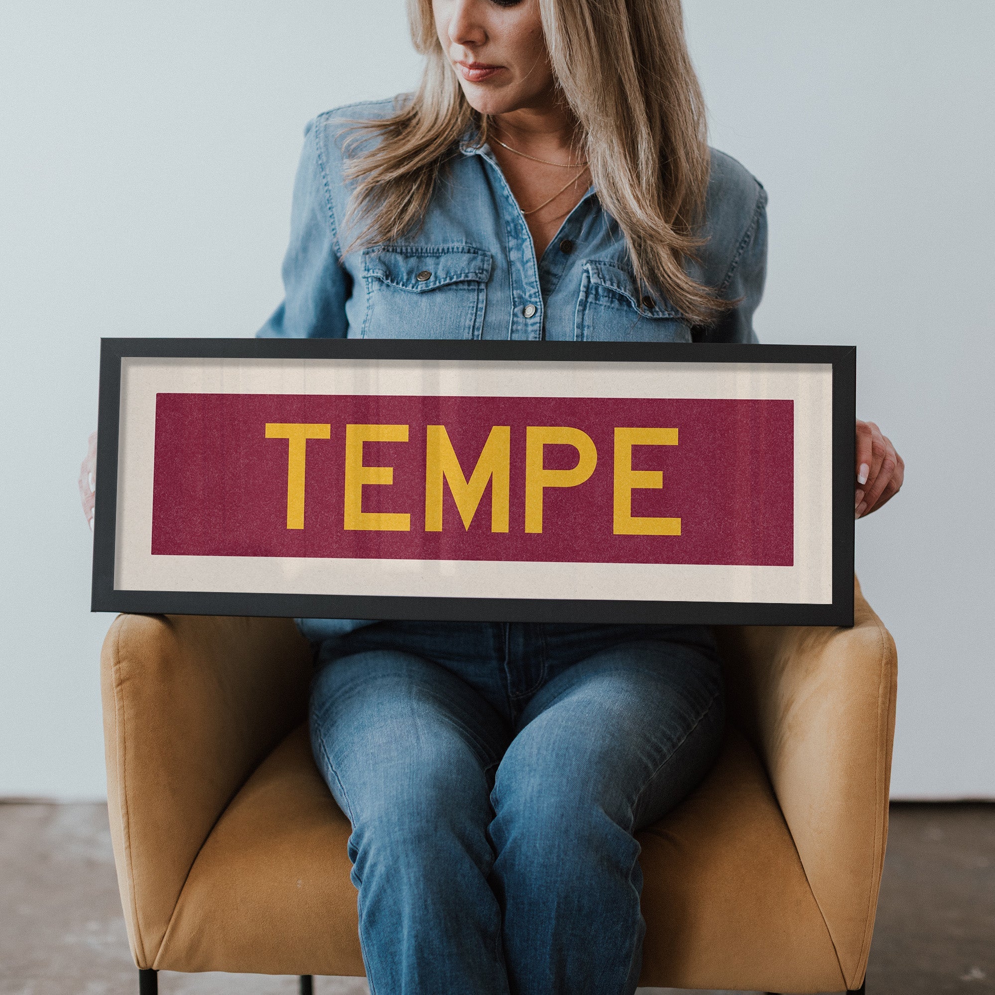 Framed Tempe Maroon Bus Scroll