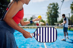 APL - White Blue Lines Pickleball Paddle | 16mm Carbon Fiber | Best Pickleball Paddles | American Pickleball League