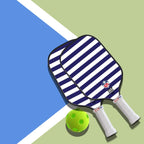 APL - White Blue Lines Pickleball Paddle | 16mm Carbon Fiber | Best Pickleball Paddles | American Pickleball League