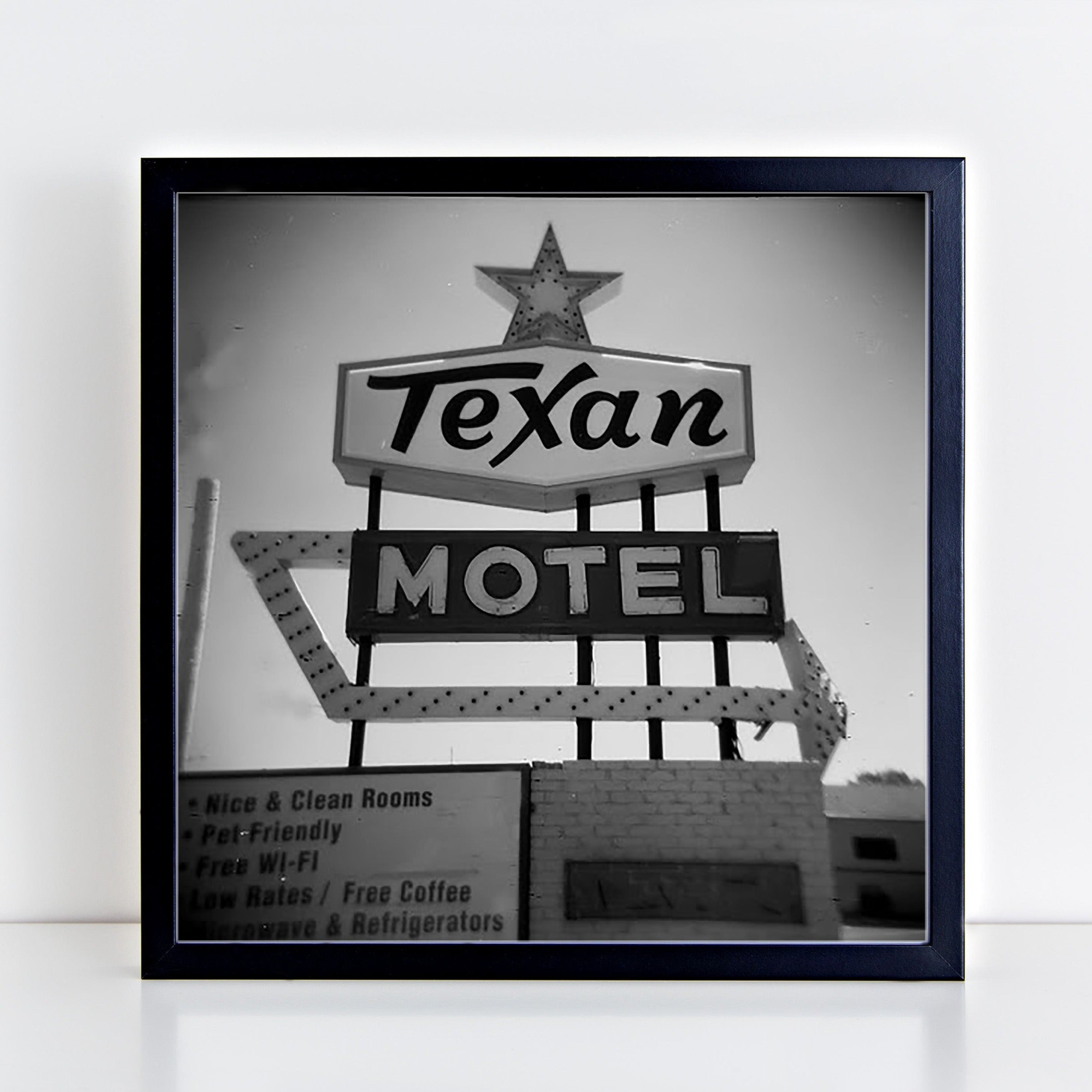 Texan Motel Sign Holga Photograph Print