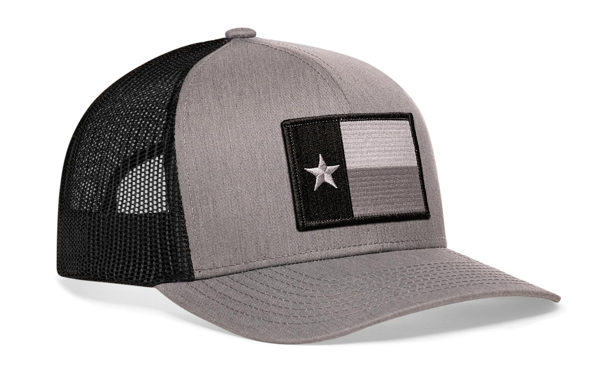 Texas Flag Trucker Hat  |  Tactical Gray-Black TX Snapback