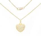 Cubic Zirconia 14K Gold Filled Voluminous Heart Pendant Necklace Set
