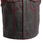 The Club Cut Men's Motorcycle Leather Vest, Multiple Color Options