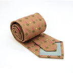 Palm Tree Brown Necktie with Handkerchief Set