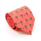 Palm Tree Red Necktie with Handkerchief Set