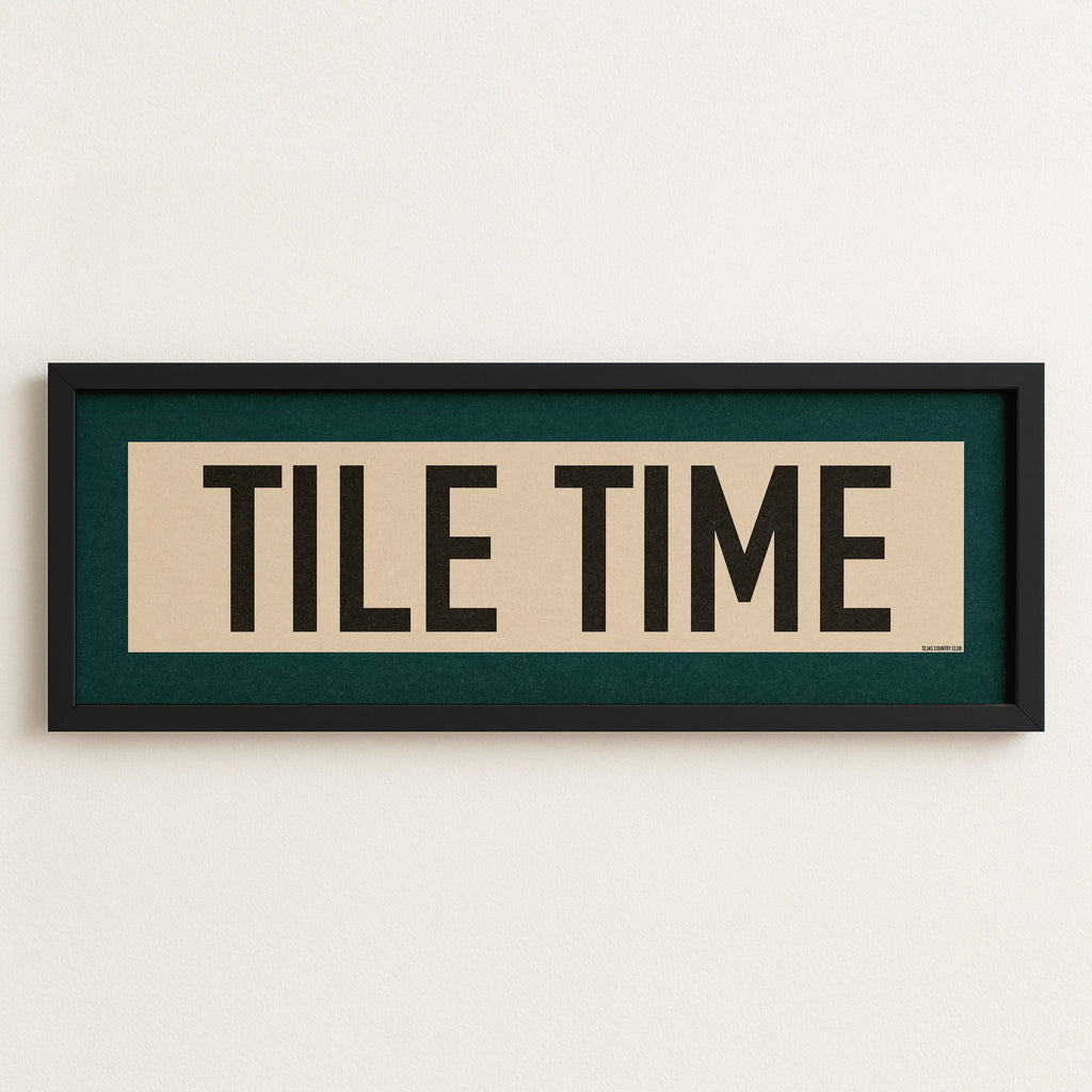 Framed Tile Time Mahjong Art Scroll Sign