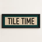 Framed Tile Time Mahjong Art Scroll Sign