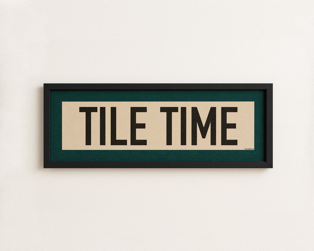 Framed Tile Time Mahjong Art Scroll Sign