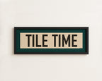 Framed Tile Time Mahjong Art Scroll Sign