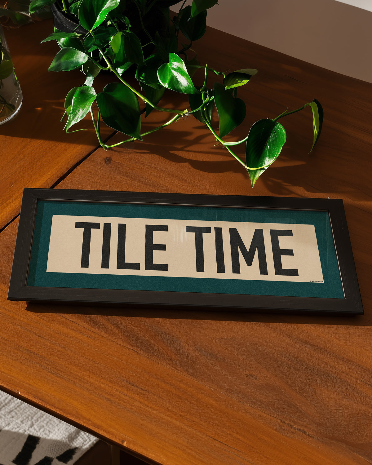 Framed Tile Time Mahjong Art Scroll Sign
