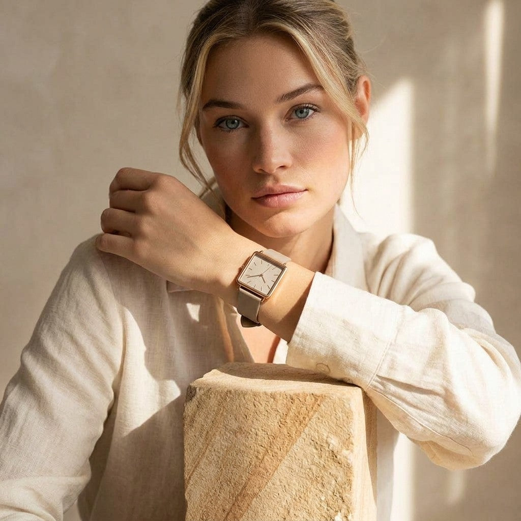 Arvo Time Squared Watch - Taupe