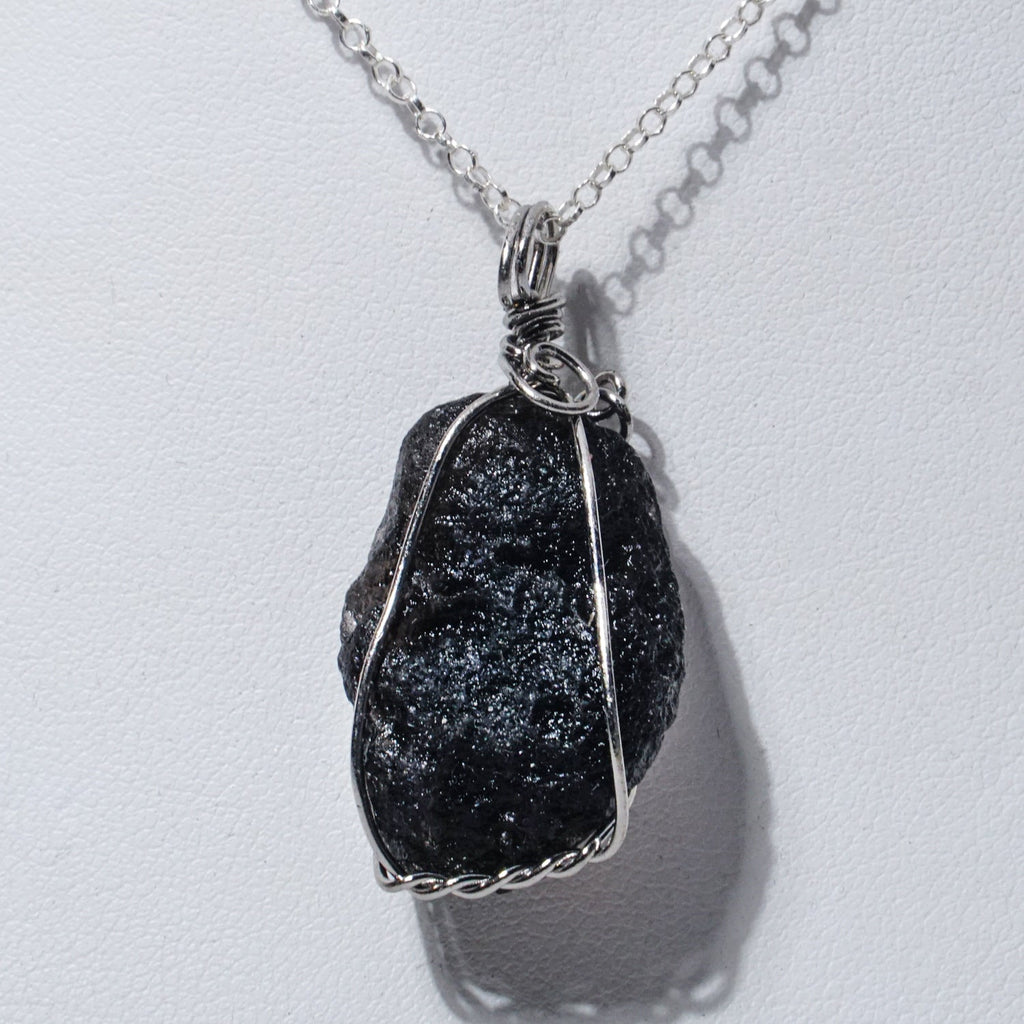 Genuine Natural Tektike Pendant in Silver with Sterling Silver Chain