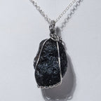 Genuine Natural Tektike Pendant in Silver with Sterling Silver Chain