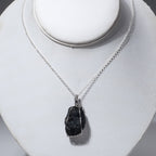 Genuine Natural Tektike Pendant in Silver with Sterling Silver Chain