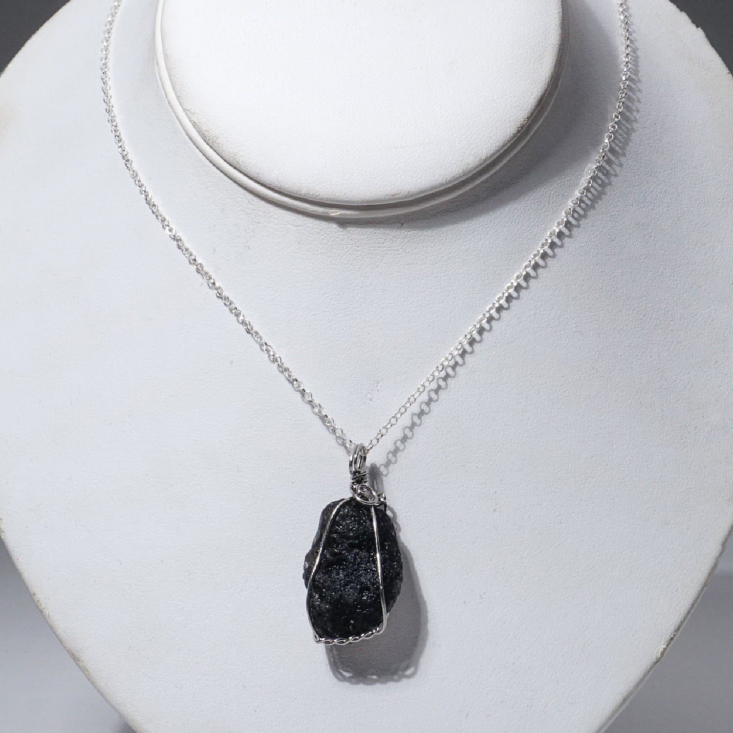 Genuine Natural Tektike Pendant in Silver with Sterling Silver Chain