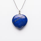 Genuine Lapis Lazuli Heart Pendant (6-8 grams) with Sterling Silver Chain