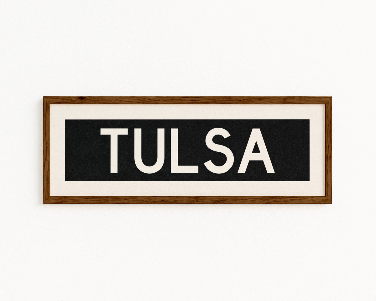 Framed Tulsa Oklahoma Bus Scroll