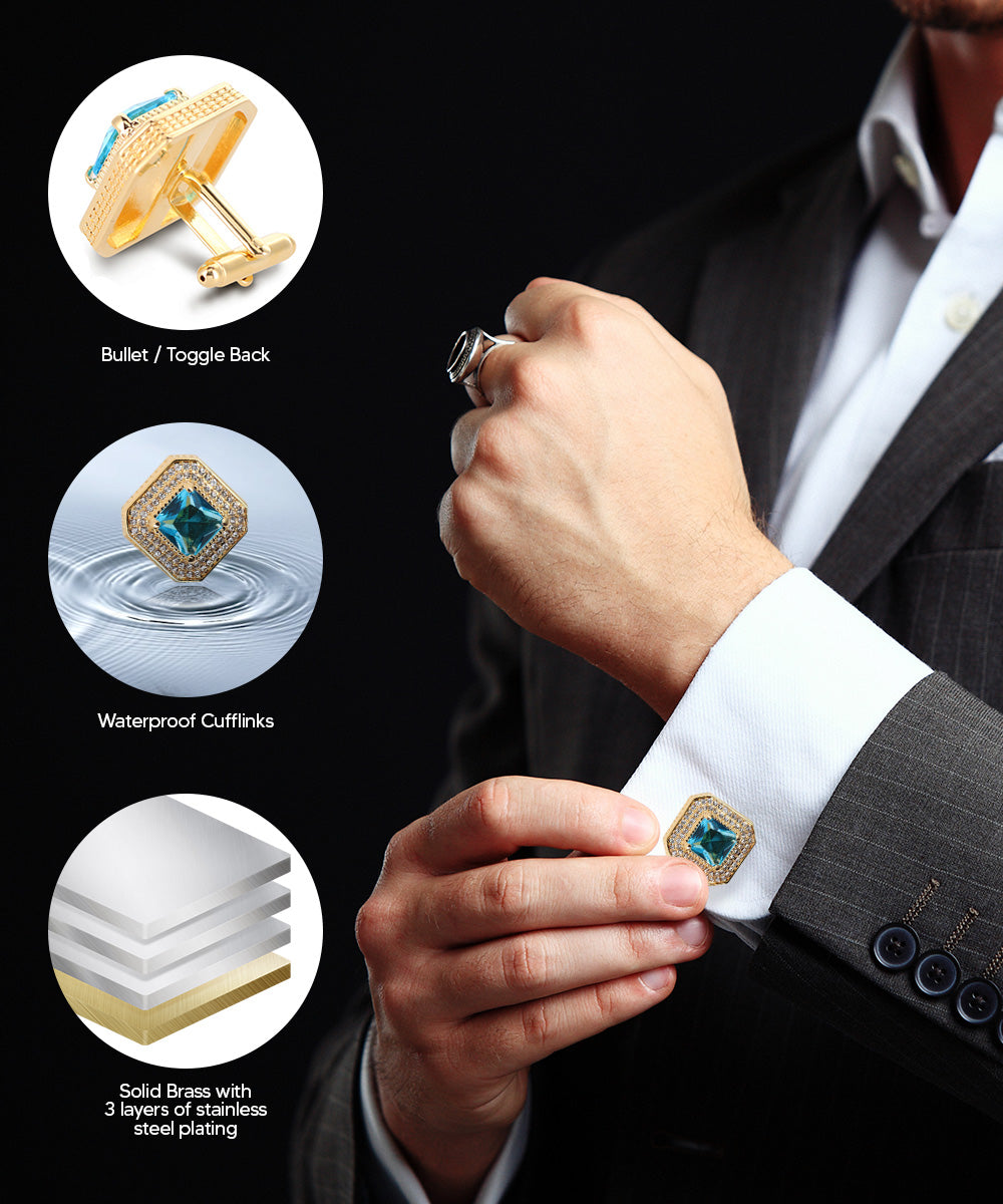 Large Square Crystal Diamond Cufflinks CL71XX