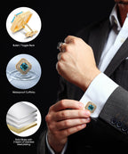 Large Square Crystal Diamond Cufflinks CL71XX