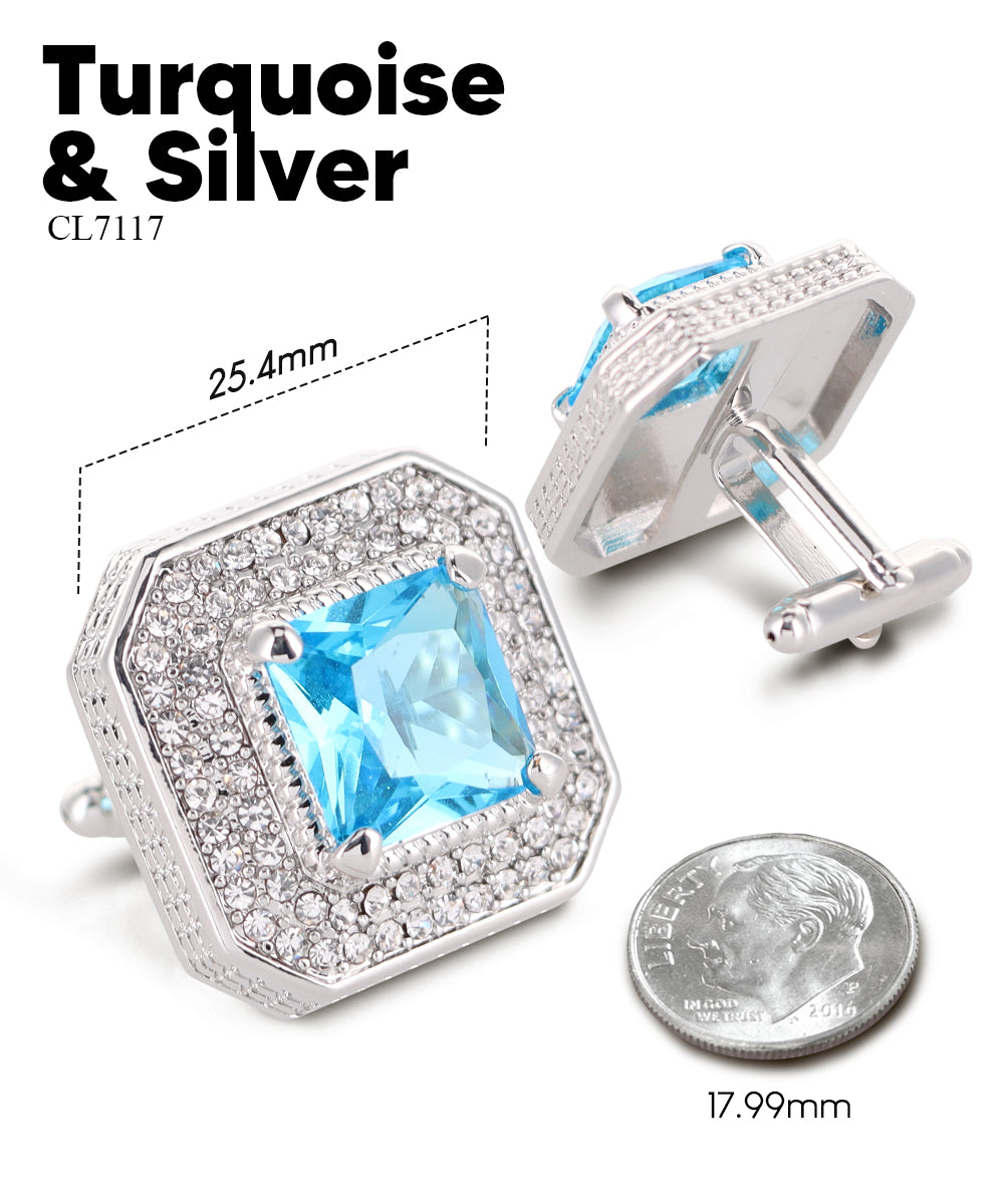 Large Square Crystal Diamond Cufflinks CL71XX